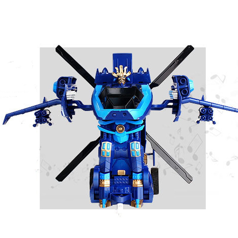 MZ 1:14 2374P Blue Helicopter One Key Deformation RC Robot
